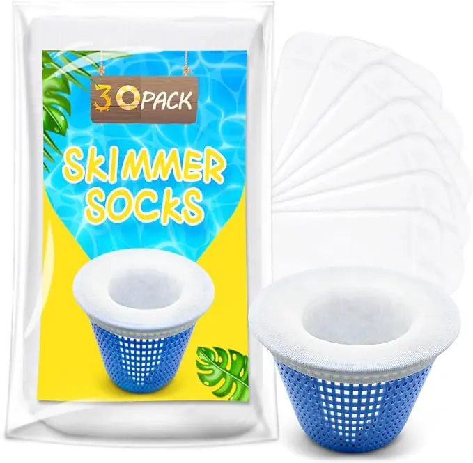 50 Pack Pool Filter Skimmer Socks - Pool Socks for Skimmer Basket | Ultra Fine Mesh Liner pool Socks Catches Hair, Debris and Leaves, Pool Skimmer Socks For Above Ground and Inground