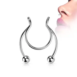 Steel Fake Clip On Horseshoe for Septum, Nipple and Ear