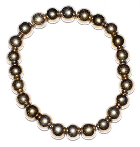 Gold Plated Hematite Bracelet 8mm Grounding Stone