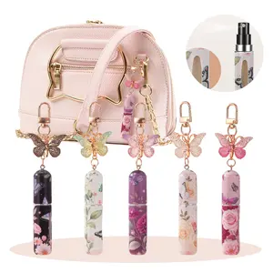New Butterfly-Themed Mini Perfume Atomizer (5ML) - Purse Charm/Keychain 2-in-1, Portable Travel Size, Bottom-Fill Design