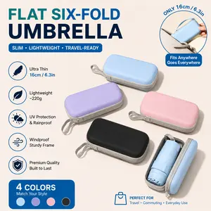 Portable Lightweight Capsule Sun Umbrella - Cell Phone Size, Compact, Easy to Carry, UV-Ray Blocking Household Parasol