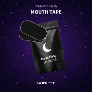 Mouth Tape (30 Pack) For Better Sleep Black Soft Grade Fabric, Strong Hypoallergenic Adhesive, sports accessories, One Month 2Supply,