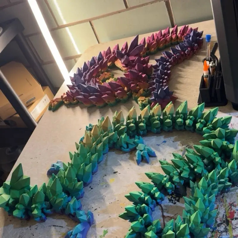 Large. 3d printed crystal dragon 53inches in length.