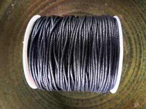 Black waxed cotton cord 100 meters 2mm