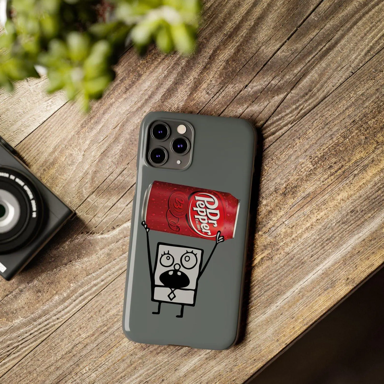 Doodle Bob Dr Pepper Slim Phone Case Funny Phone Case Soda Gift for Men and Women