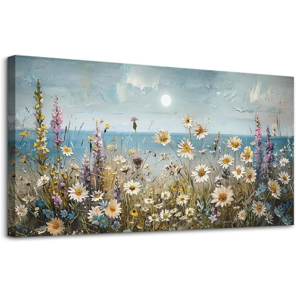 Framed Wall Art For Living Room, Farmhouse Decor For Bedroom Office, Abstract Paintings Flowers Landscape Pictures Canvas Artwork Modern Home Posters 32x16In Ornaments Artistic