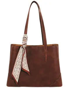 Justin Women's Women'S Signature Tote With Paisley Print Scarf - 2622716091