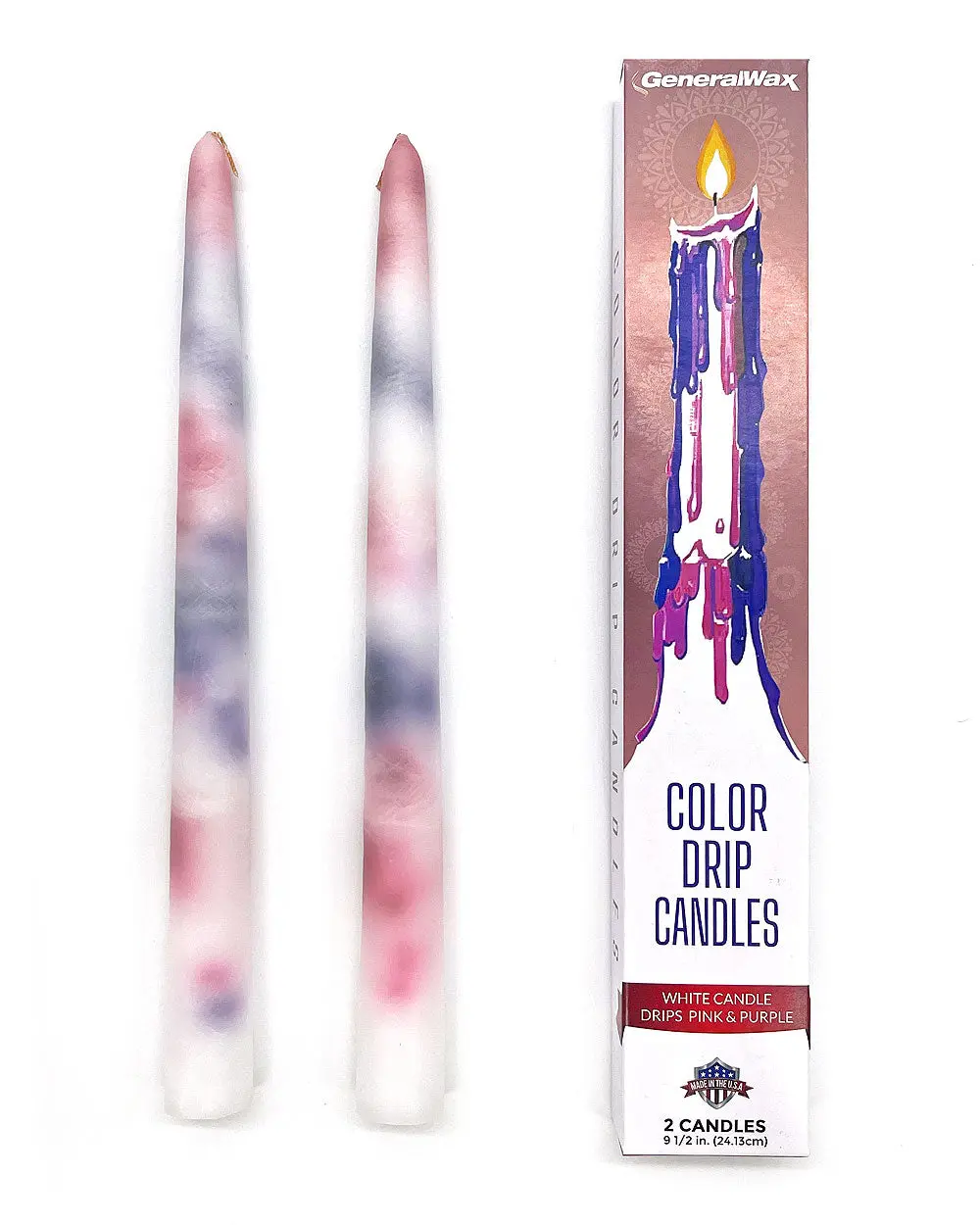 Pink & Purple Drip Candles (Pair of 2)