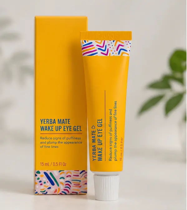 Caffeine Eye Gel for Puffiness & Dark Circles, Yerba Mate Under Eye Gel, Hydrating Eye Cream for Under Eye Bags, Fine Lines & Tired Eyes, 15 ml