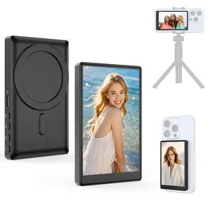 Phone Vlog Selfie Display Screen, Wired Mini Monitor for Rear Camera, Magnetic Clip and Bluetooth-compatible Remote, Compatible with iOS & Android