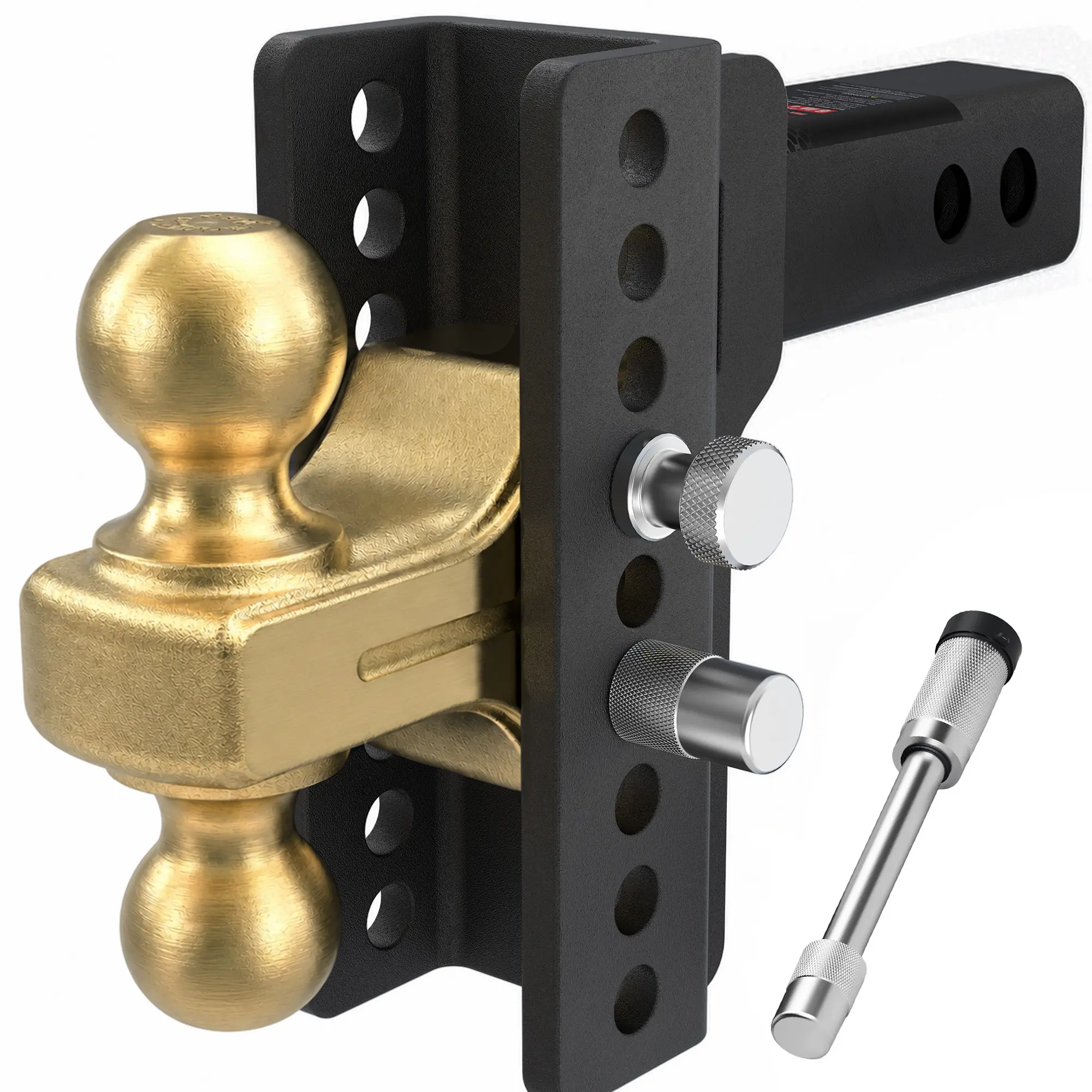 Hot TYT Adjustable Truck Trailer Hitch for 2.5" Receiver, 6" Drop/Rise Tow Hitch with Dual Balls (2" & 2-5/16"), Compatible with Heavy-Duty Trailer Systems up to 22,000 lbs