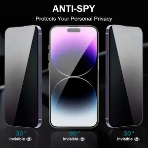 3-Pack Privacy Anti-Spy Tempered Glass Screen Protectors, Durable Phone Protective Film for IPhone 12/13/14/15/16 Pro Max