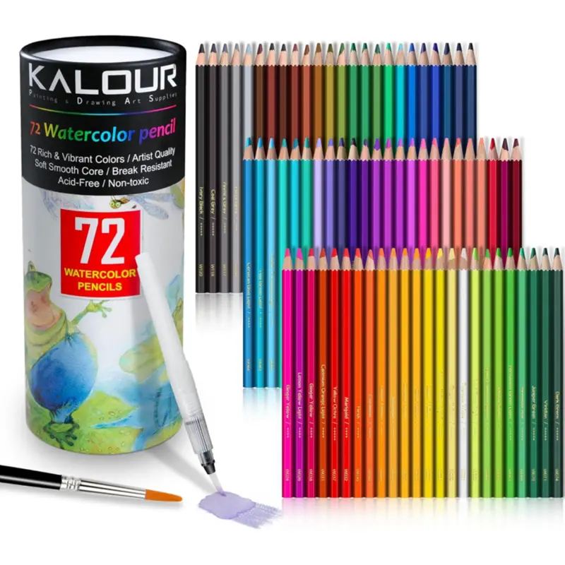 72 Colors Professional Artist Quality Smooth Core Watercolor Pencils,Numbered and Lightfastness,Water-soluble Colored Pencils for Adult Coloring Book,Water Color Pencils for Artists Beginner, Colored Pencil Set