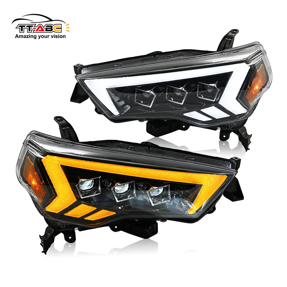 TT-ABC LED DRL Headlight Assembly with LED Headlight Bulb, 0-49W Front Lamps for 2014-2022 Toyota 4Runner, Easy Installation, Enhanced Visibility, Modernized Look, Led Lights, Car Lighting