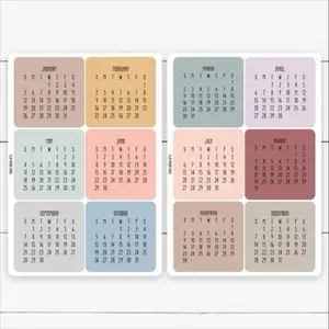 Mini 2026 Monthly Calendar Stickers for Planners