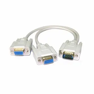 VGA SVGA 1 PC TO 2 MONITOR Male to 2 Dual Female Y Adapter Splitter Cable 15 PIN Connector