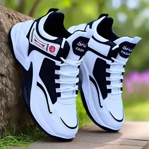 Men'sPlaidBasketballShoes-WhiteHigh-TopSneakerswithRedAccents,EVASoleCourtShoes