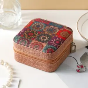 Portable Vintage Travel Jewelry Storage Box, Leather Small Size Ring Packaging Case, Cross-Border Jewellery Organizer, Durable Reinforced Organizer
