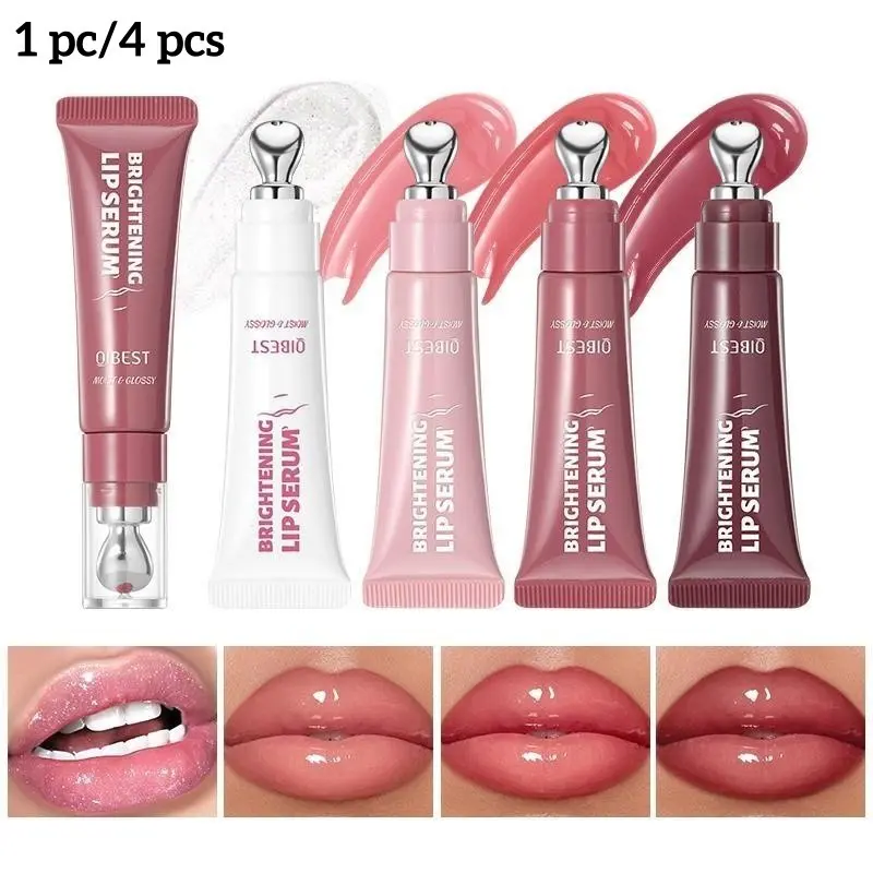 Women's Moisturizing Volumizing Lip Glaze, Hydrating Natural Glossy Lip Gloss with Lip Care Essence