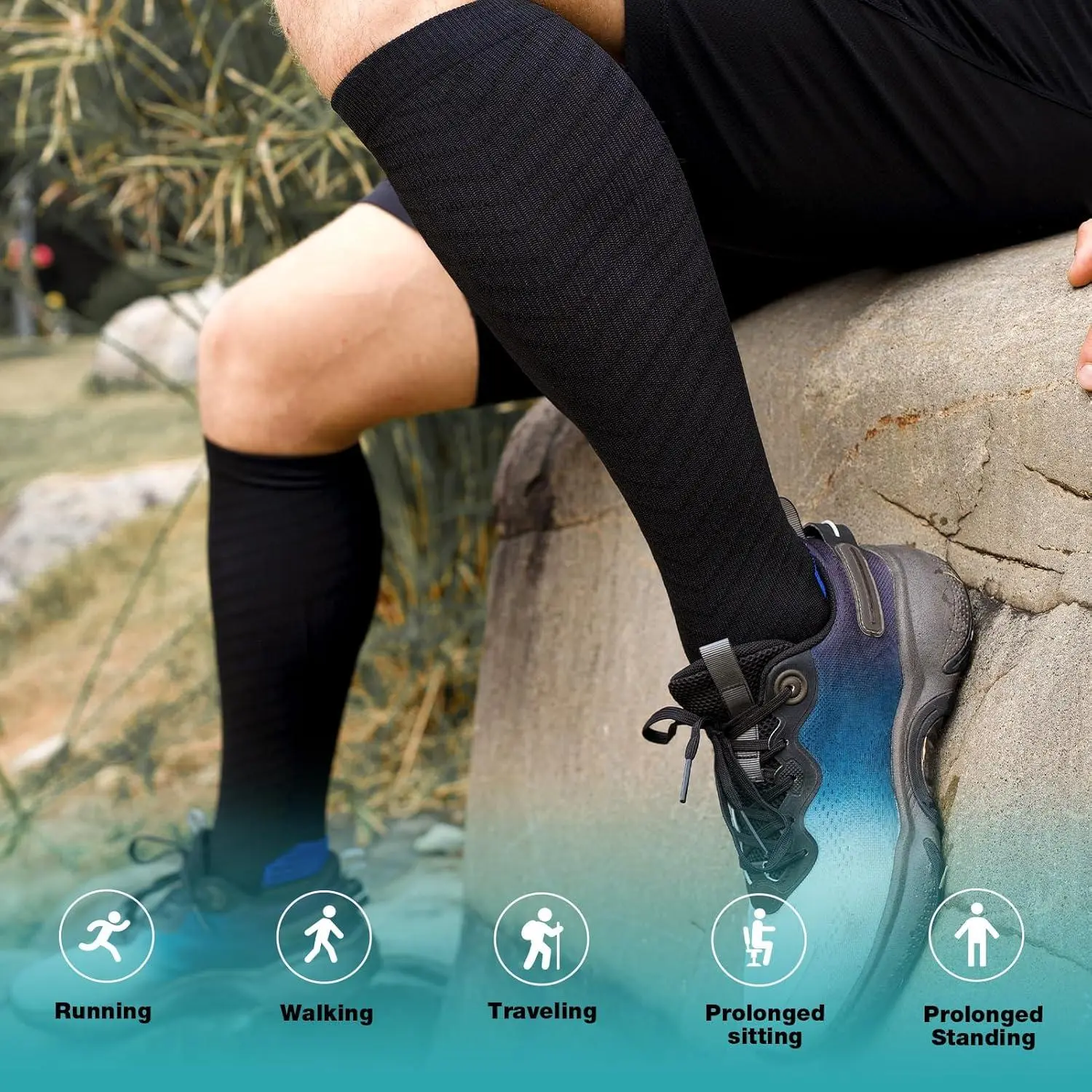 Compression Socks for Men and Women - 20-30 mmHg Graduated Knee High Support Socks for Running, Athletic Sports, Travel, Varicose Veins Relief, Circulation, 2/4/6 Pairs Pack, Medical Grade Performance Socks Compression Socks for Men and Women - 20-30 mmHg Graduated Knee High Support Socks for Running, Athletic Sports, Travel, Varicose Veins Relief, Circulation, 2/4/6 Pairs Pack, Medical Grade Performance Socks