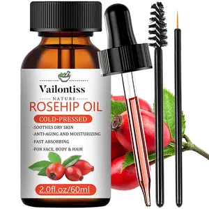 Rosehip Oil 60ml | Hydrating Moisturizer Face & Body Oil, Plant, Smooths Skin, Improves Texture, Massage & Aromatherapy Carrier Oil, Moisturizing