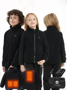 【Includes Power Bank】Norwell Heated Fleece Jacket, Lightweight Water-Resistant Hooded Puffer Heated Coat with 7.4V/3A 5000mAh Battery Pack