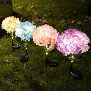 Solar-Powered Hydrangea Garden Stake Lights — Outdoor Garden & Courtyard Decorative Lighting for Villas and Lawns