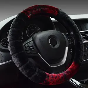 2025 Women's 15-Inch Winter Fluffy Steering Wheel Cover, Soft Plush Universal Fit with Cute Look, Warm Cold-Weather Driving Auto Interior Accessory for Ladies' Cars, Trucks, SUVs