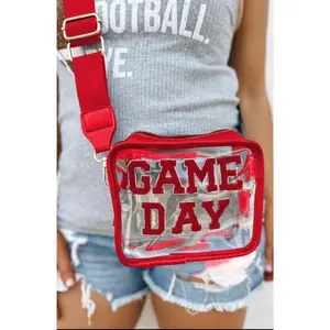 Game Day Clear Plexi Crossbody Bag - Durable Design, Adjustable Strap, Ideal for Game Day Essentials