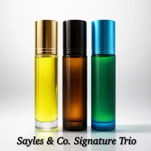 Sayles & Co. FALL SZN BUNDLE - 10ml Roller Balls Obsession Blue Envy Prestige & Noir Conquest for All-Day Confidence Floral Citrus Scent