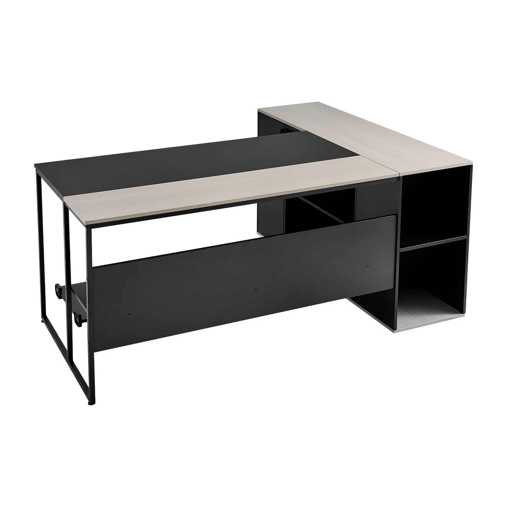 VEVOR L-Shaped Executive Desk, Large Modern Office Table with Drawers & Storage Cabinet, Heavy Duty Wooden Executive Table with CPU Stand, 350 LBS Load Capacity, Easy Assembly, for Work Study Writing