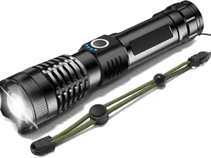 XTAUTO Rechargeable Strong Flashlight, Zoomable LED Powerful Flashlights 1500LM High Lumens w/ 5 Modes Waterproof Handheld Flash Light for Emergencies Outdoor Camping Hiking Home Power Outage 1-Pack