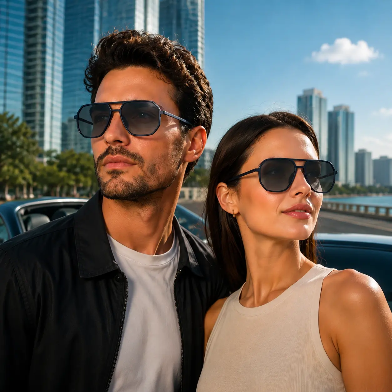 GIMEL-05 Ultralight Photochromic Aviator Sunglasses, UV400 Protection TAC Polarized Lenses, Adaptive Light Tint, Anti-Glare Driving Glasses for Men & Women, Fishing, Travel & Outdoor Activities