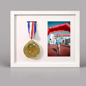 Medal Display Shadow Box, Medal Display Frame, Photo Frame, Home Decor for Living Room, Bedroom, Office