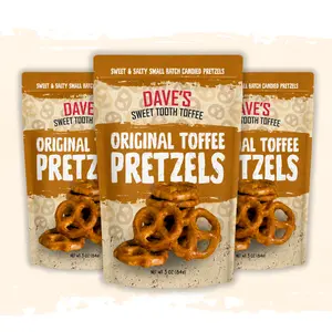 Three Pack Toffee Covered Pretzels - Original Recipe - Dave's Sweet Tooth