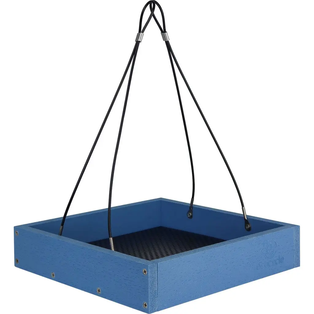 Nature's Way RPFT1 1.5 qt Eco-Cycle Perfect Picnic Platform Bird Feeder - Blue, 1.35 lbs, Ideal for Cardinals, Mourning Doves, Bird Watchers - Case of 2
