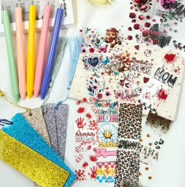 Random 30pcs Acrylic Sticker Bookmark DIY Pendant Ornament summerwins