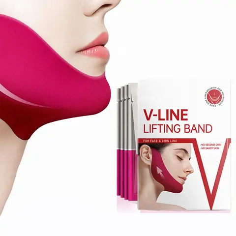 V-Line Lifting Hydrogel Collagen Blend Facial Neck Mask Wraps (5 Pieces) - Hypoallergenic, Unscented, Tightening, Firming, Moisturizing, Anti-Aging, Niacinamide & Centella Asiatica, Sensitive-Safe, Makeup-Friendly, Radiant Effect, All Skin Types Neck Care