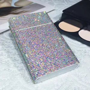 Women's Rhinestone Fashion Slim Cigarette Case, Portable Storage Box, Elegant Design, Perfect for On-The-Go Use, Stylish Accessory