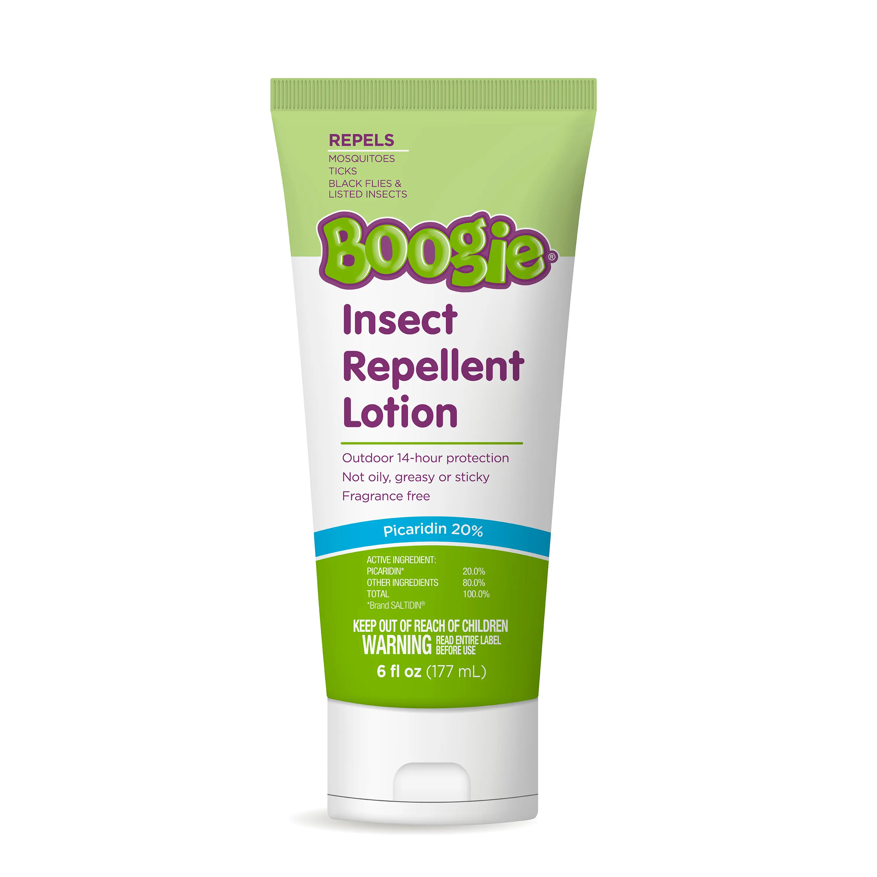 Boogie Insect Repellent Lotion - 6 fl oz, 20% Picaridin, Odorless, 14-Hour Protection Against Mosquitoes & Insects
