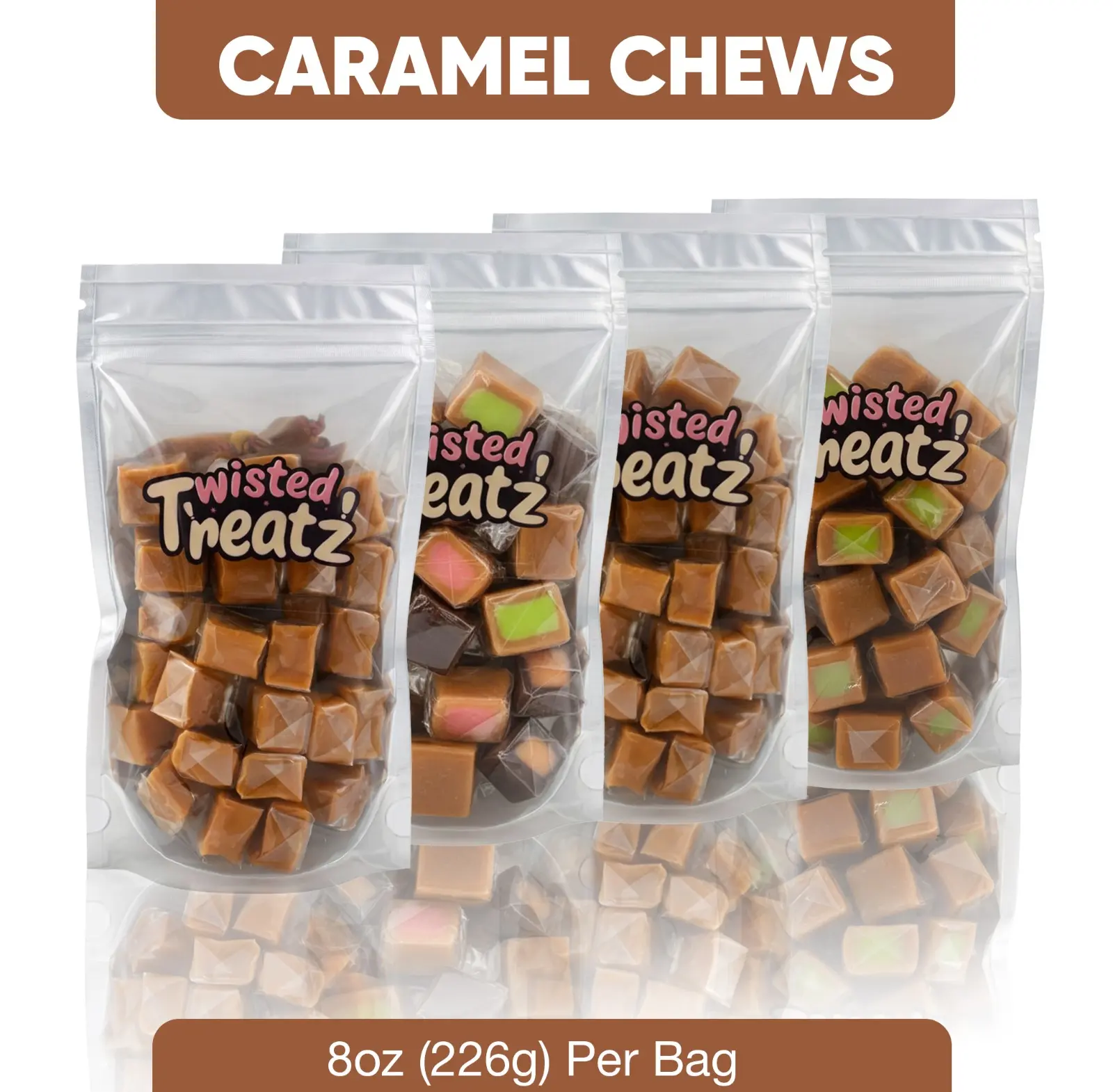 Caramel Chews Variety Pack Bundle 8oz (4pk) – Soft Chewy Candy Set