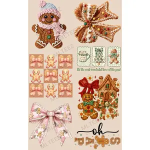 GINGERBREAD (1) PREMADE GANGSHEET - 22X36 DTF TRANSFERS - DIRECT TO FILM