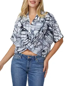 Fashionable asymmetrical design women's shirt