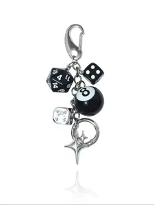 Billiard 8 Ball Charm Keychain, Cute Dice Design Keychain for Car Keys for Women & Men, Fashion Accessories for Bag Purse Handbag, Keychain For Bags, Keychain Jewelry
