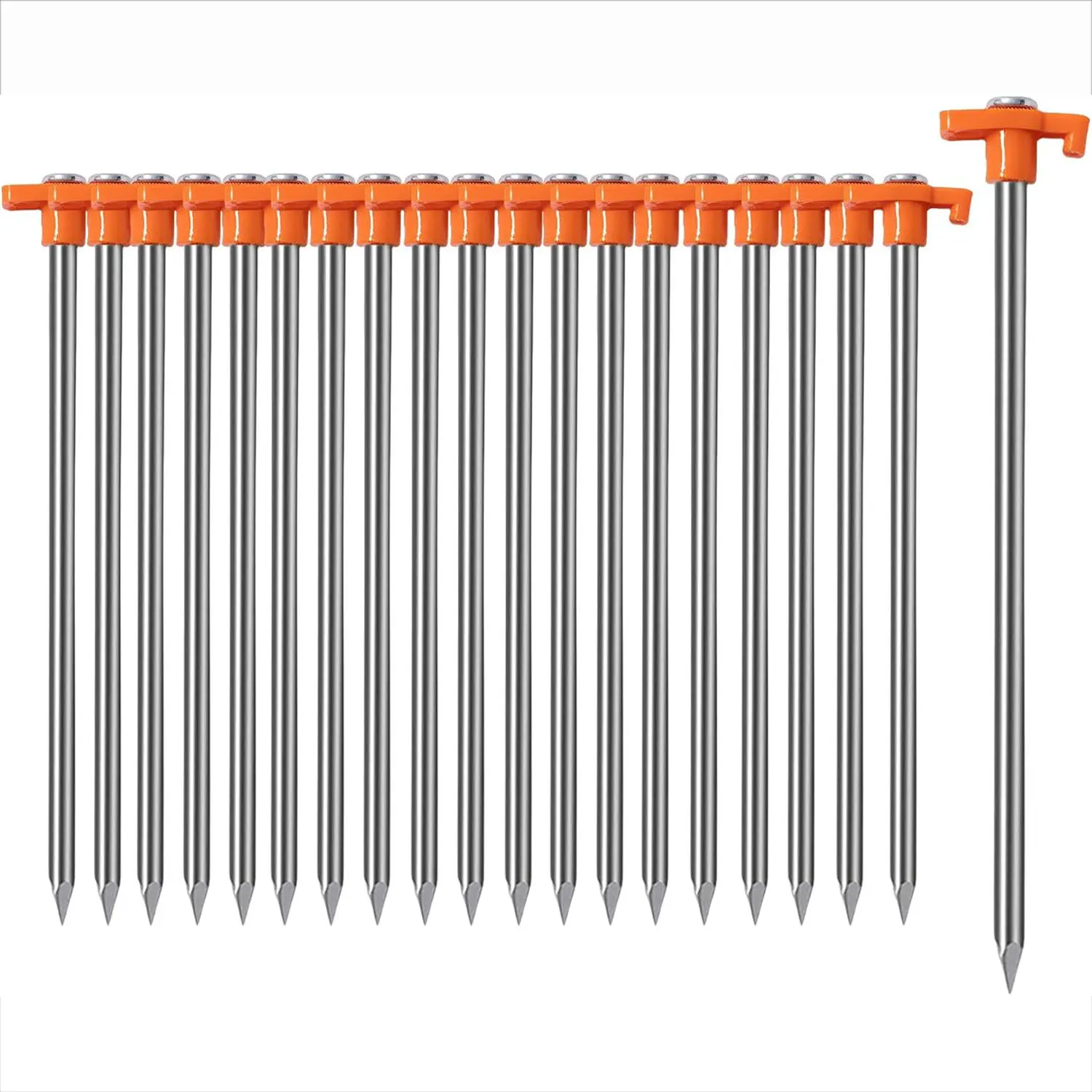 20pcs 9.84 Inch Tent Stakes Heavy Duty Yard Stakes Non-Rust Metal Tent Pegs Ground Stakes Tent Spikes