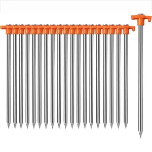 20pcs 9.84 Inch Tent Stakes Heavy Duty Yard Stakes Non-Rust Metal Tent Pegs Ground Stakes Tent Spikes