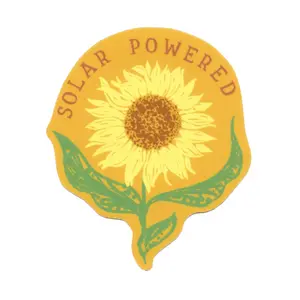 Solar Powered Sunflower Sticker