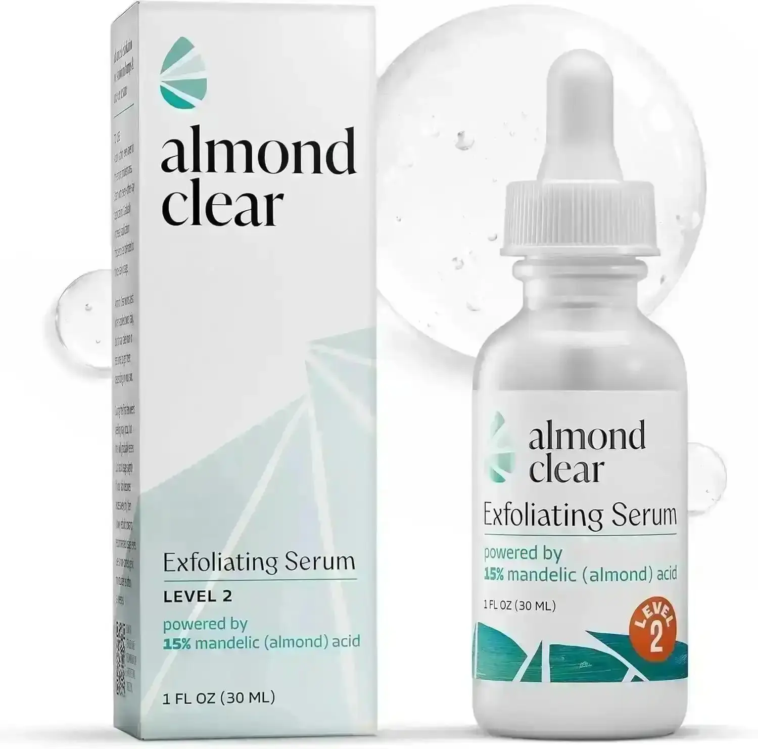 almond clear Level 2 Mandelic Acid Serum |    Body Acne Treatment, Clear Butt Acne, Folliculitis, Fungal Acne, Hyperpigmentation, Ingrown Hairs |    Daily Skincare, Safe for Sensitive Skin, Skin Repair, Fungus