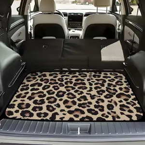 One Luxury Brown Leopard Print Car Trunk Liner, Designed for a Perfect Fit, Is Anti-Slip And Easy to Clean. It'S a Stylish Upgrade for Your Vehicle'S Interior Trunk Mat
