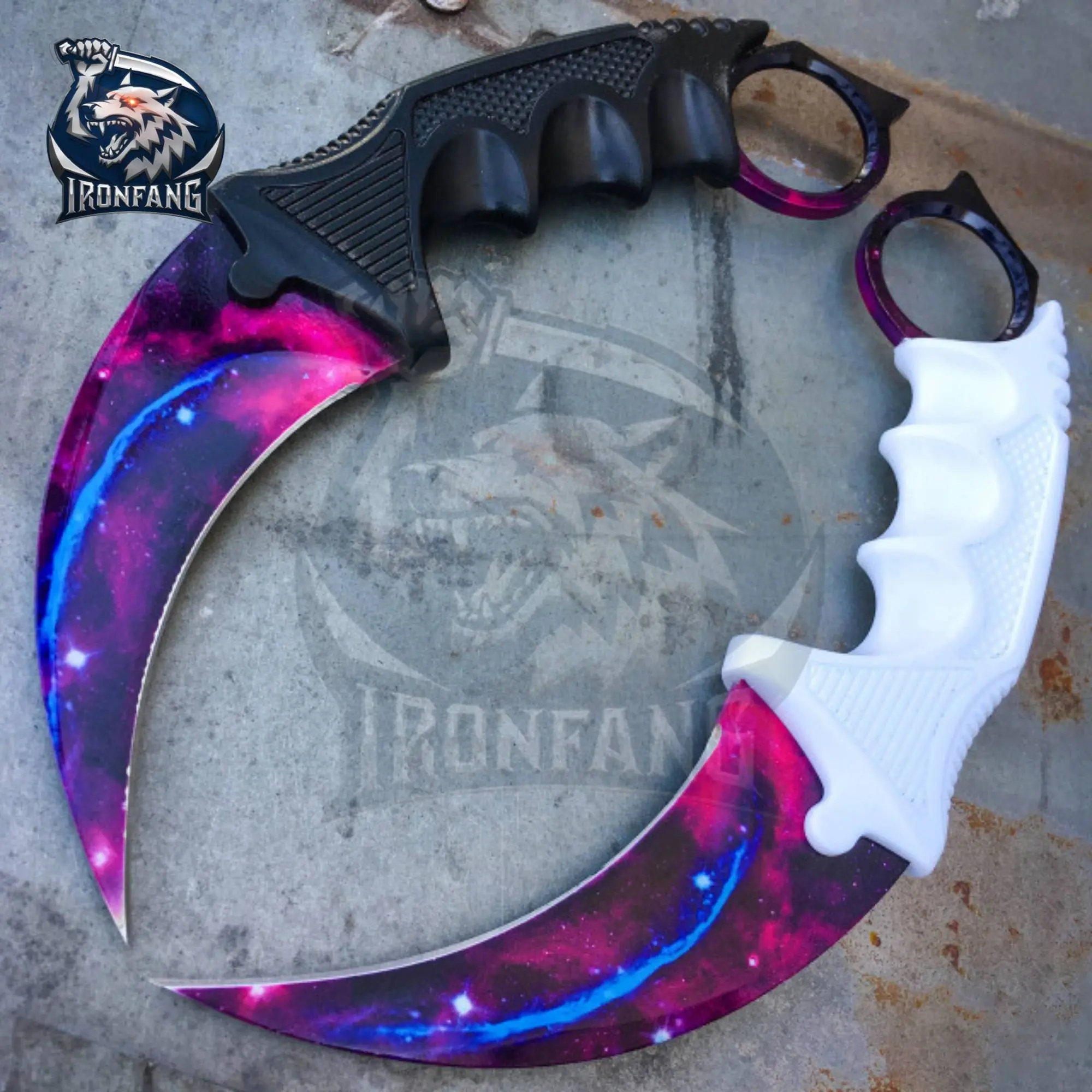 Set of 2 Galaxy Skin CSGO 7.5" Fix Blade ironfangknife